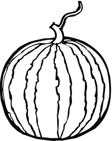 Whole Watermelon Coloring Page